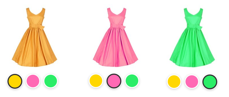 Photos distinctes pour chaque couleur